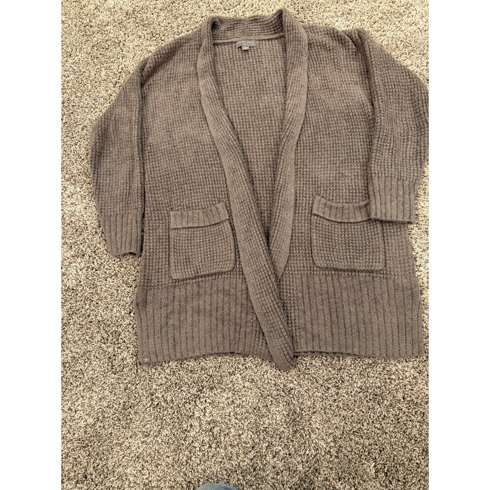Barefoot Dreams CozyChic Lite Open Front Cardigan - Size L, cocoa/brown/taupe - Picture 4 of 11